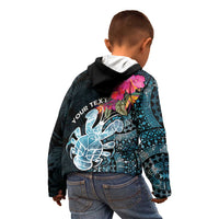 Niue Personalised Kid Hoodie Hiapo Mix Coconut Crab LT7 - Polynesian Pride