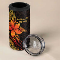 Niue Fakaalofa Atu 4 in 1 Can Cooler Tumbler Whale Hiapo Fiery Motif LT7 - Polynesian Pride