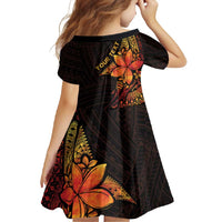 Niue Fakaalofa Atu Personalised Family Matching Off Shoulder Maxi Dress and Hawaiian Shirt Whale Hiapo Fiery Motif LT7 - Polynesian Pride
