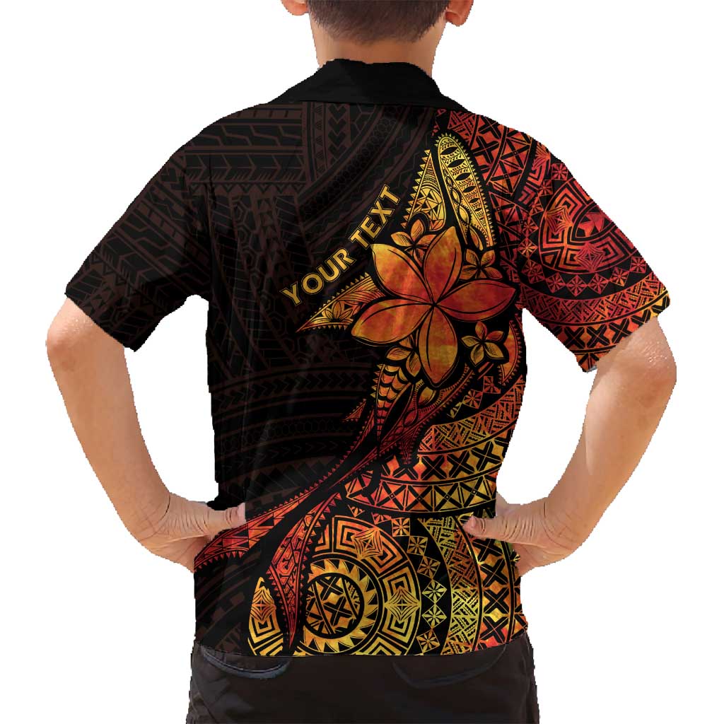 Niue Fakaalofa Atu Personalised Family Matching Tank Maxi Dress and Hawaiian Shirt Whale Hiapo Fiery Motif LT7 - Polynesian Pride