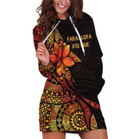 Niue Fakaalofa Atu Personalised Hoodie Dress Whale Hiapo Fiery Motif LT7 Art - Polynesian Pride
