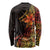 Niue Fakaalofa Atu Personalised Long Sleeve Shirt Whale Hiapo Fiery Motif