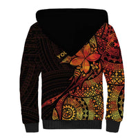 Niue Fakaalofa Atu Personalised Sherpa Hoodie Whale Hiapo Fiery Motif LT7 - Polynesian Pride