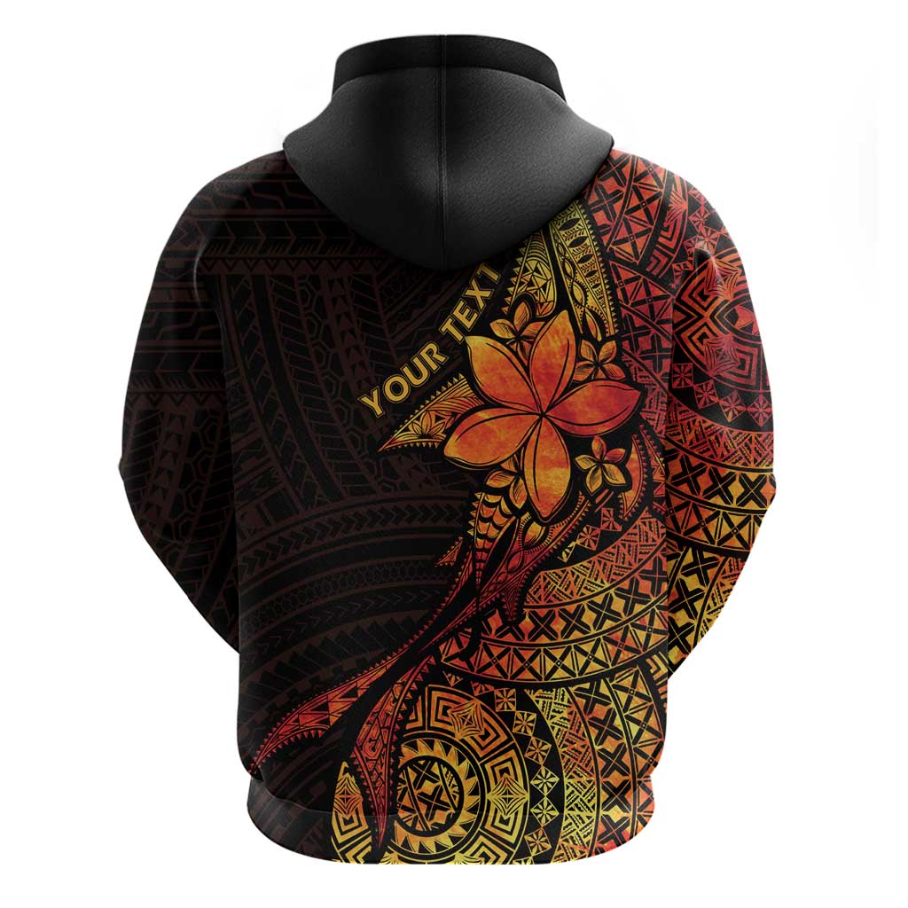 Niue Fakaalofa Atu Personalised Zip Hoodie Whale Hiapo Fiery Motif