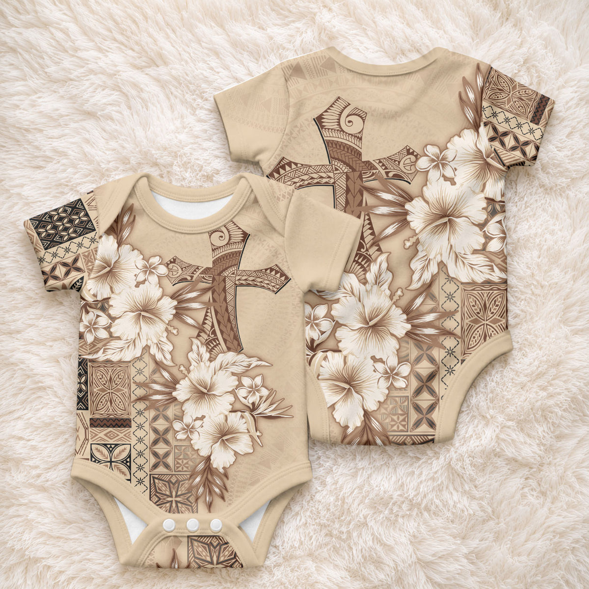 Samoa AIGA Mamanu Siapo Malu Motifs Baby Onesie LT7 - Polynesian Pride