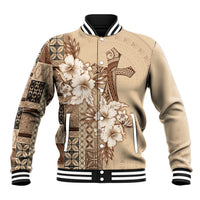 Samoa AIGA Mamanu Siapo Malu Motifs Baseball Jacket LT7 Unisex Beige - Polynesian Pride