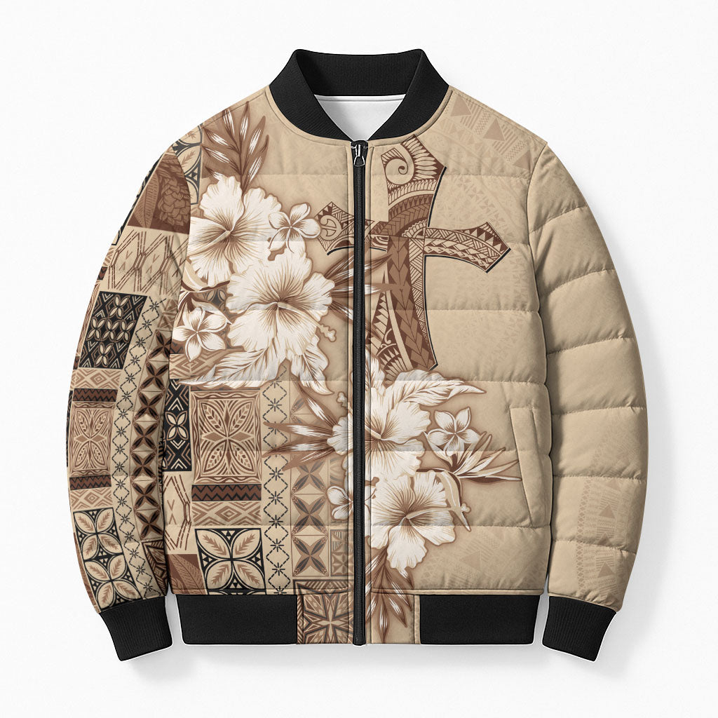 Samoa AIGA Mamanu Siapo Malu Motifs Bomber Puffer Jacket
