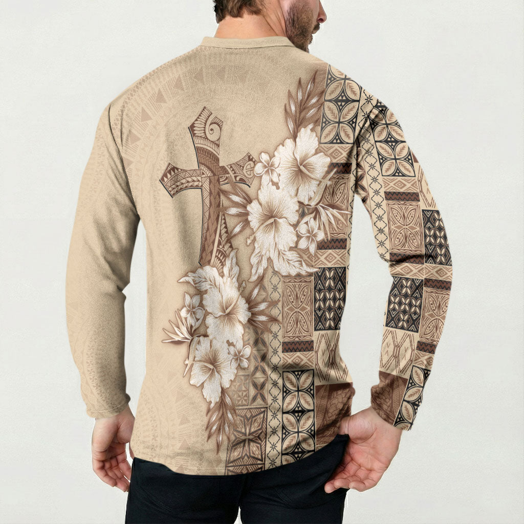 Samoa AIGA Mamanu Siapo Malu Motifs Button Sweatshirt LT7 - Polynesian Pride
