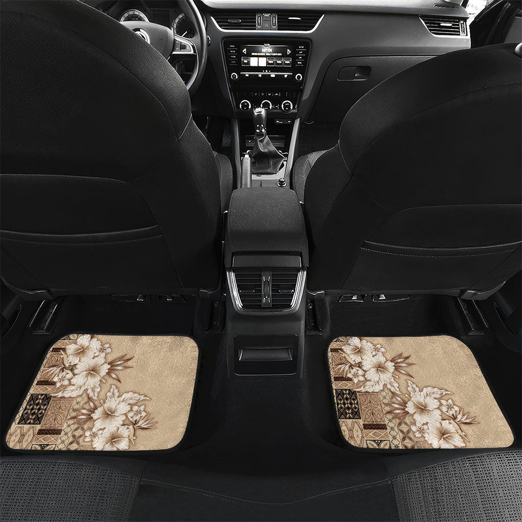 Samoa AIGA Mamanu Siapo Malu Motifs Car Mats LT7 Set 2pcs - Back Beige - Polynesian Pride