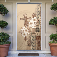 Samoa AIGA Mamanu Siapo Malu Motifs Door Cover LT7 Beige - Polynesian Pride