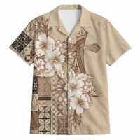 Samoa AIGA Mamanu Siapo Malu Motifs Hawaiian Shirt LT7 Beige - Polynesian Pride