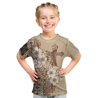 Samoa AIGA Mamanu Siapo Malu Motifs Kid T Shirt LT7 Beige - Polynesian Pride