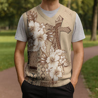 Samoa AIGA Mamanu Siapo Malu Motifs Christmas Knitted V-Neck Vest LT7 - Polynesian Pride