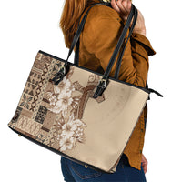 Samoa AIGA Mamanu Siapo Malu Motifs Leather Tote Bag LT7 - Polynesian Pride