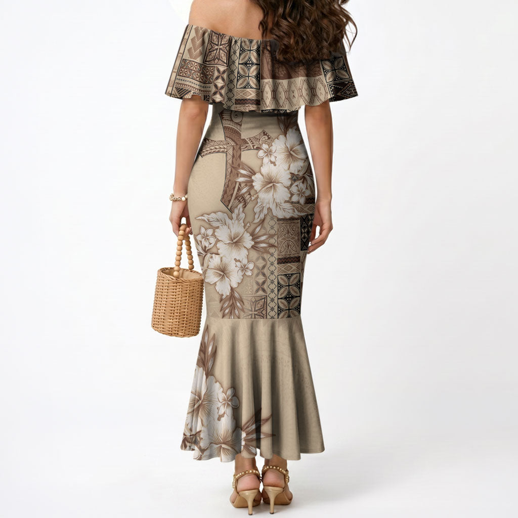 Samoa AIGA Mamanu Siapo Malu Motifs Mermaid Dress LT7 - Polynesian Pride