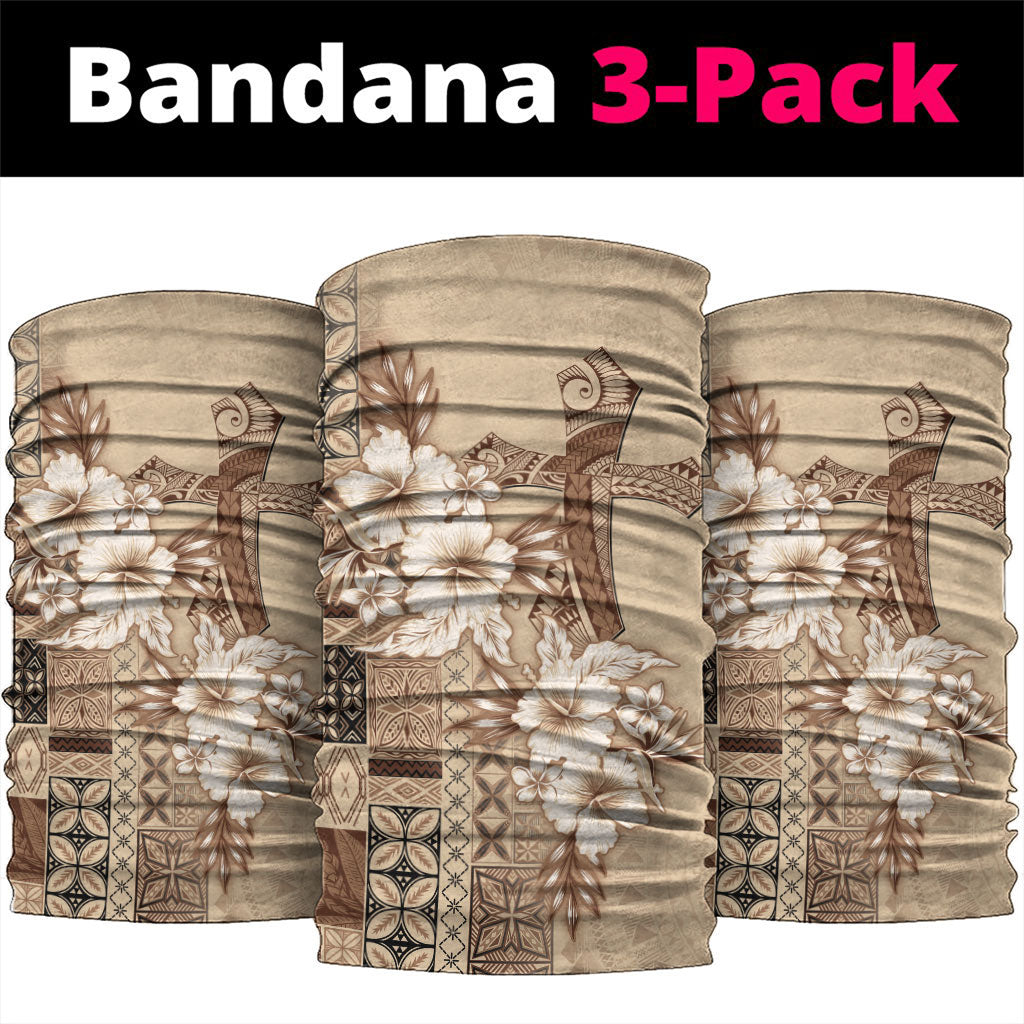 Samoa AIGA Mamanu Siapo Malu Motifs Neck Gaiter LT7 package One Size: 25*50cm Beige - Polynesian Pride