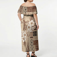 Samoa AIGA Mamanu Siapo Malu Motifs Off Shoulder Maxi Dress LT7 - Polynesian Pride