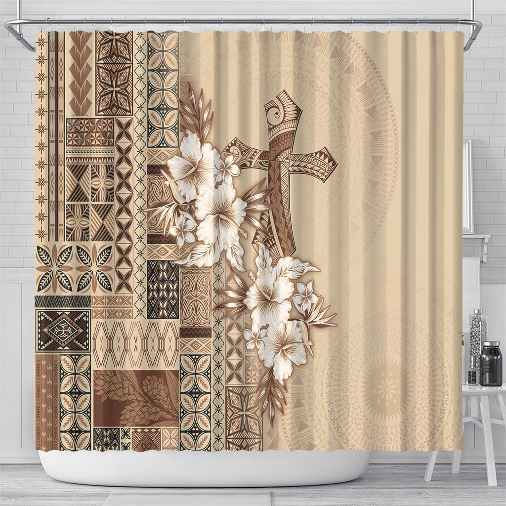 Samoa AIGA Mamanu Siapo Malu Motifs Shower Curtain LT7 - Polynesian Pride