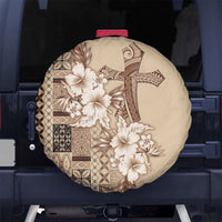 Samoa AIGA Mamanu Siapo Malu Motifs Spare Tire Cover LT7 No hole Beige - Polynesian Pride