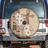 Samoa AIGA Mamanu Siapo Malu Motifs Spare Tire Cover LT7 Beige - Polynesian Pride