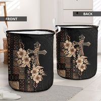 Samoa AIGA Mamanu Siapo Malu Motifs Laundry Basket Black Ver LT7 - Polynesian Pride