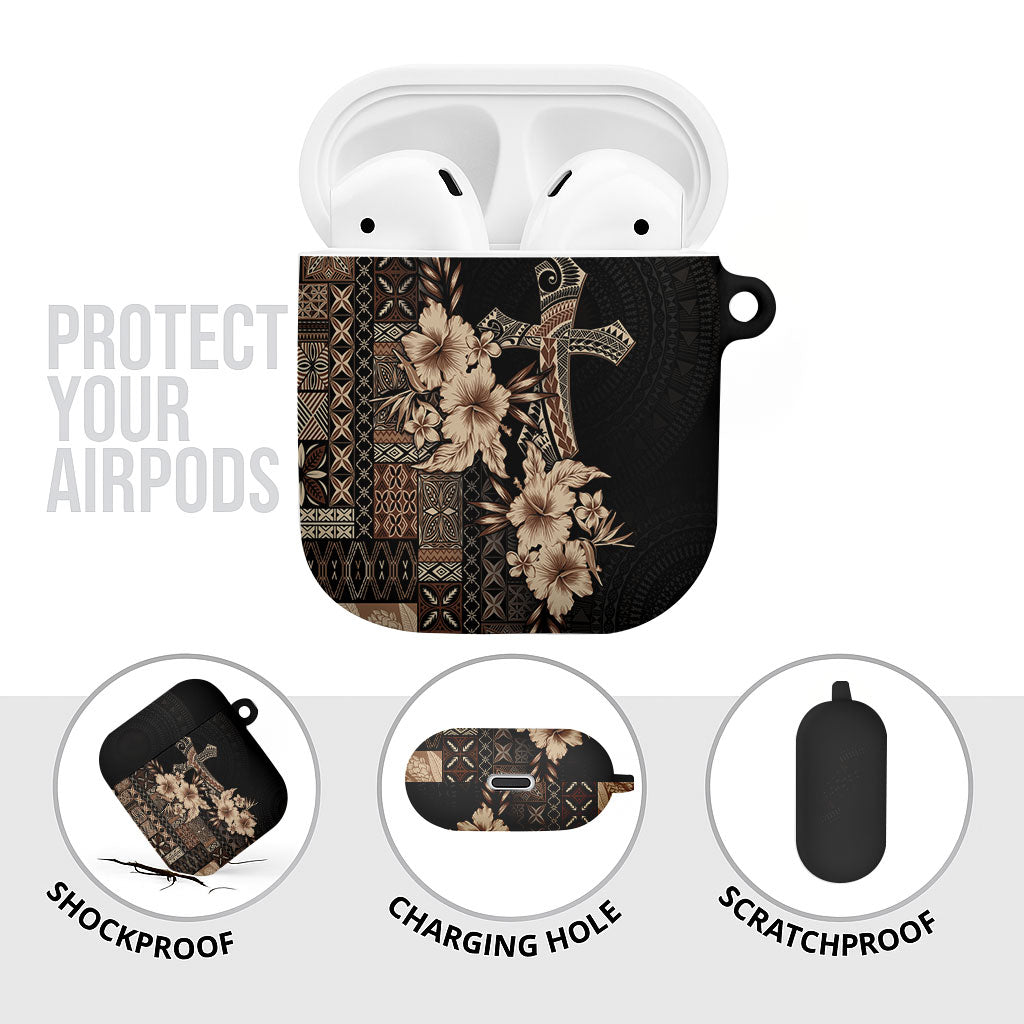 Samoa AIGA Mamanu Siapo Malu Motifs AirPods Case Black Ver LT7 - Polynesian Pride
