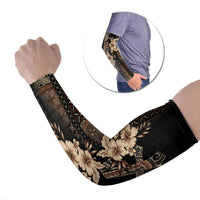 Samoa AIGA Mamanu Siapo Malu Motifs Arm Sleeves Black Ver LT7 Set of 2 Black - Polynesian Pride