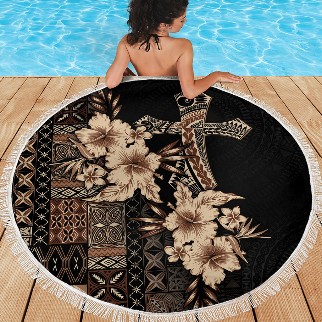 Samoa AIGA Mamanu Siapo Malu Motifs Beach Blanket Black Ver