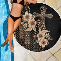 Samoa AIGA Mamanu Siapo Malu Motifs Beach Blanket Black Ver