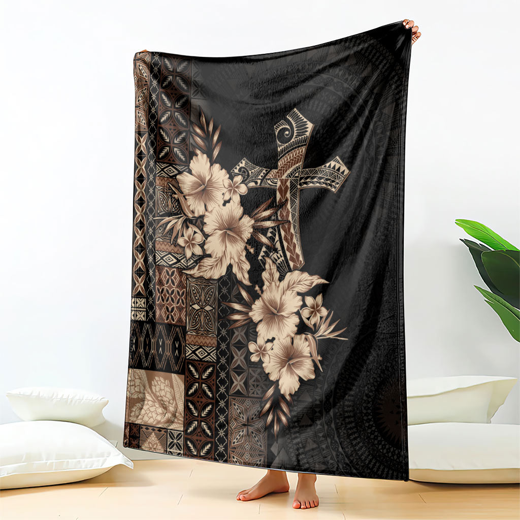 Samoa AIGA Mamanu Siapo Malu Motifs Blanket Black Ver LT7 - Polynesian Pride