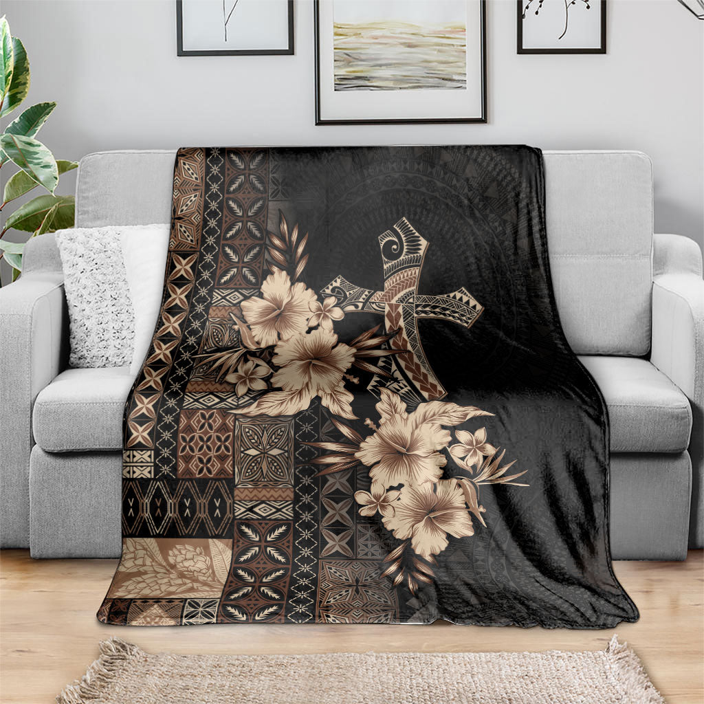 Samoa AIGA Mamanu Siapo Malu Motifs Blanket Black Ver LT7 - Polynesian Pride