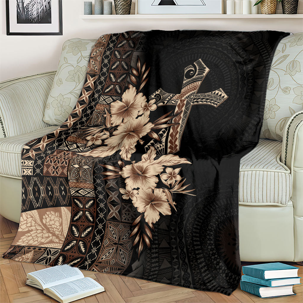 Samoa AIGA Mamanu Siapo Malu Motifs Blanket Black Ver LT7 - Polynesian Pride
