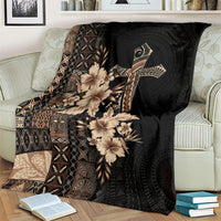Samoa AIGA Mamanu Siapo Malu Motifs Blanket Black Ver LT7 - Polynesian Pride