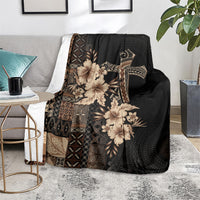 Samoa AIGA Mamanu Siapo Malu Motifs Blanket Black Ver LT7 - Polynesian Pride