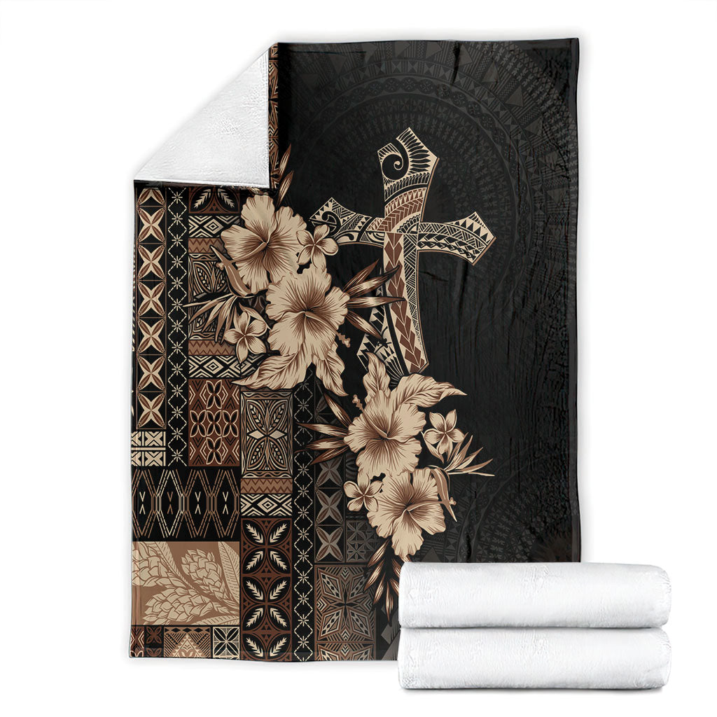 Samoa AIGA Mamanu Siapo Malu Motifs Blanket Black Ver LT7 - Polynesian Pride