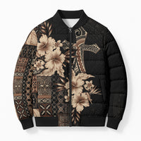 Samoa AIGA Mamanu Siapo Malu Motifs Bomber Puffer Jacket Black Ver LT7 Unisex Black - Polynesian Pride