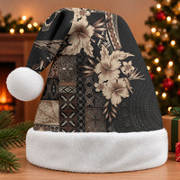 Samoa AIGA Mamanu Siapo Malu Motifs Christmas Santa Hat Black Ver LT7 Without Fur Black - Polynesian Pride