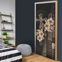 Samoa AIGA Mamanu Siapo Malu Motifs Door Cover Black Ver LT7 - Polynesian Pride