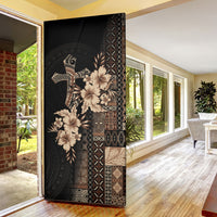 Samoa AIGA Mamanu Siapo Malu Motifs Door Cover Black Ver LT7 - Polynesian Pride