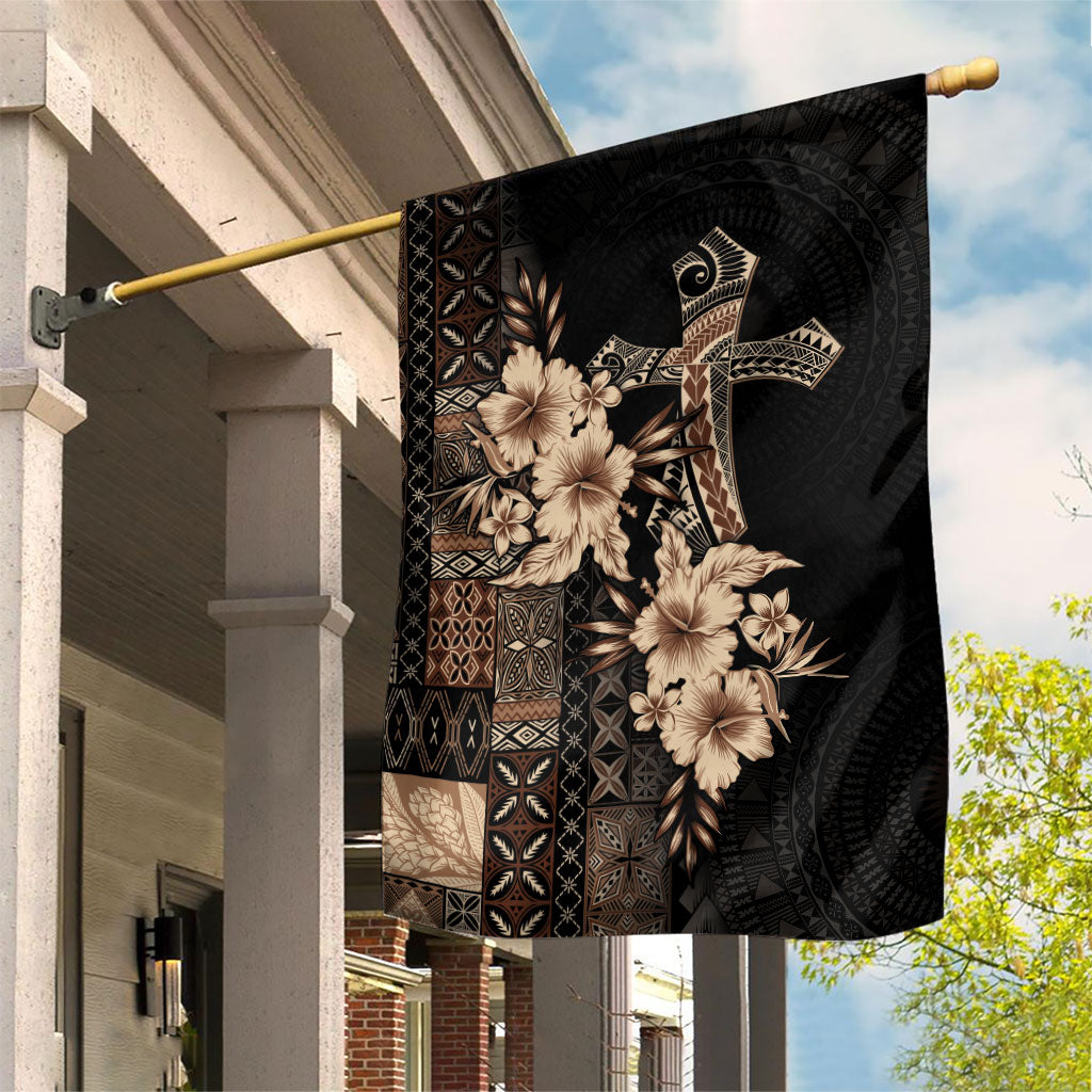 Samoa AIGA Mamanu Siapo Malu Motifs Garden Flag Black Ver LT7 House Flag Black - Polynesian Pride