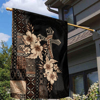 Samoa AIGA Mamanu Siapo Malu Motifs Garden Flag Black Ver LT7 - Polynesian Pride