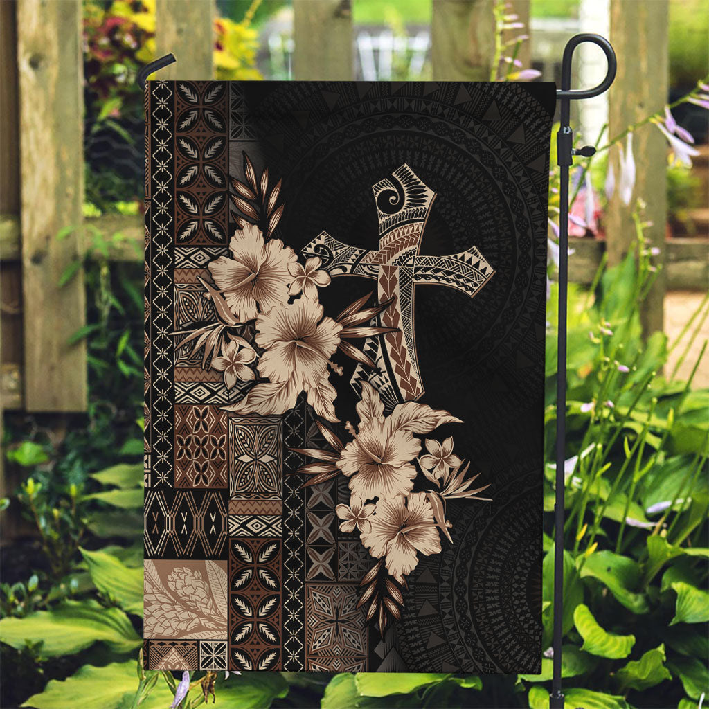 Samoa AIGA Mamanu Siapo Malu Motifs Garden Flag Black Ver LT7 Garden Flag Black - Polynesian Pride