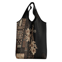 Samoa AIGA Mamanu Siapo Malu Motifs Grocery Bag Black Ver LT7 - Polynesian Pride
