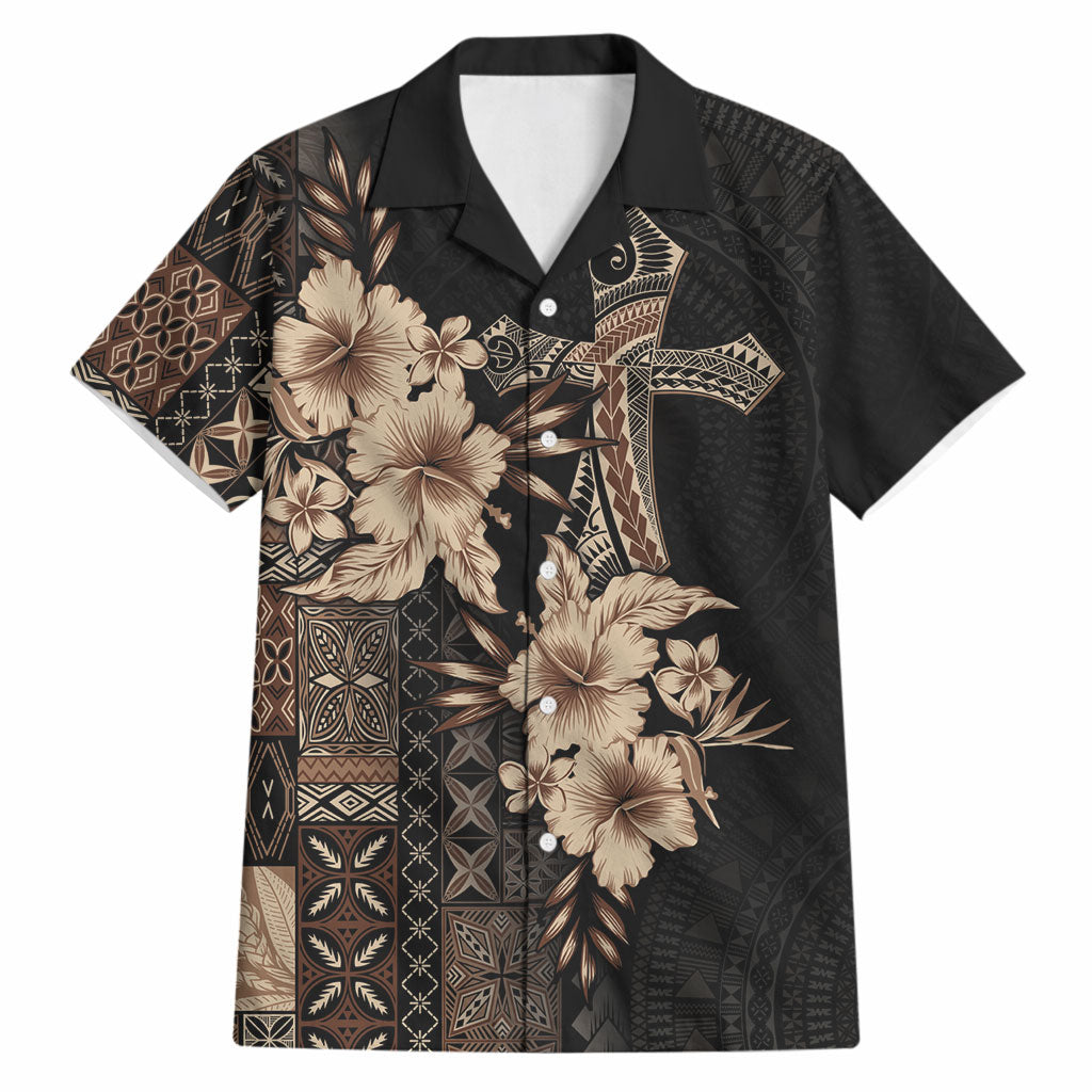 Samoa AIGA Mamanu Siapo Malu Motifs Hawaiian Shirt Black Ver LT7 Black - Polynesian Pride