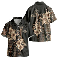 Samoa AIGA Mamanu Siapo Malu Motifs Kid Hawaiian Shirt Black Ver LT7 - Polynesian Pride