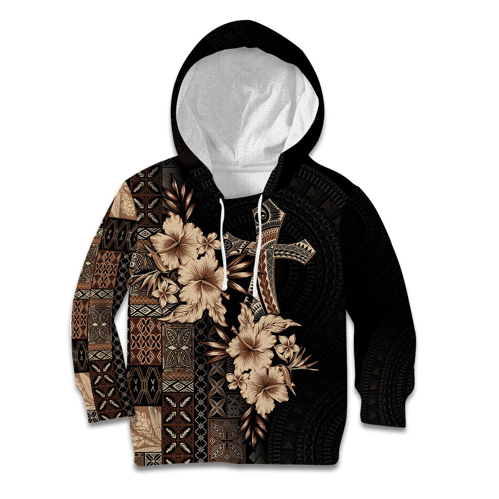 Samoa AIGA Mamanu Siapo Malu Motifs Kid Hoodie Black Ver LT7 Hoodie Black - Polynesian Pride