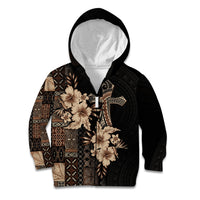 Samoa AIGA Mamanu Siapo Malu Motifs Kid Hoodie Black Ver LT7 Zip Hoodie Black - Polynesian Pride