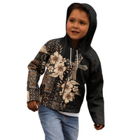 Samoa AIGA Mamanu Siapo Malu Motifs Kid Hoodie Black Ver LT7 - Polynesian Pride