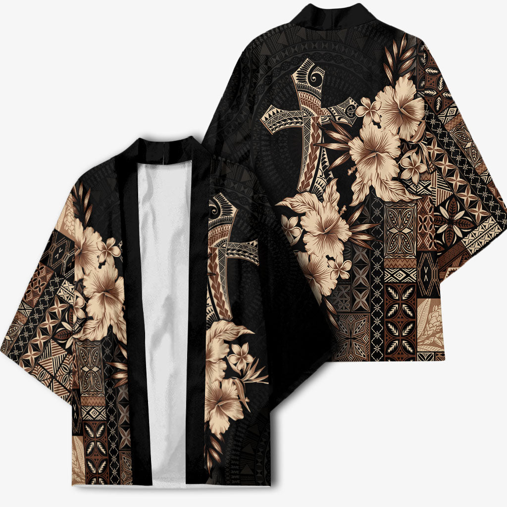 Samoa AIGA Mamanu Siapo Malu Motifs Kimono Black Ver