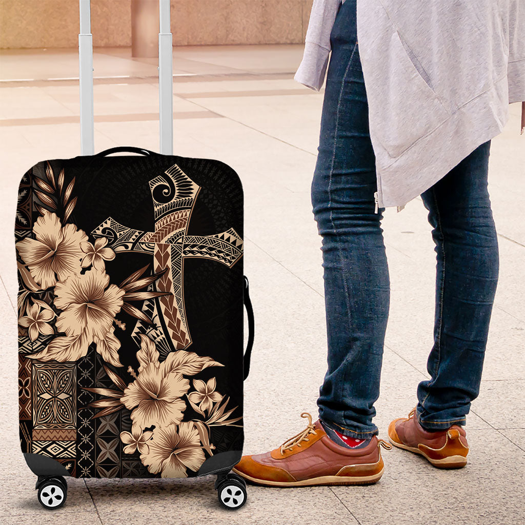 Samoa AIGA Mamanu Siapo Malu Motifs Luggage Cover Black Ver